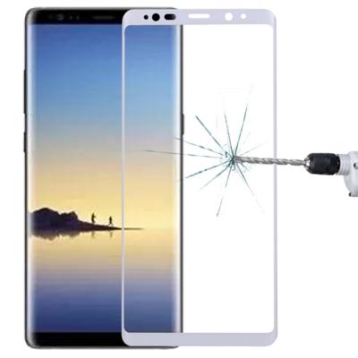 Voor Galaxy Note 8 0.3 mm 9H oppervlaktehardheid 3D gebogen zeefdruk volledige scherm getemperd glas scherm Protector(White)