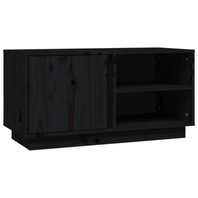 Tv-meubel 80x35x40,5 cm massief grenenhout zwart Tv-meubel 80x35x40,5 cm massief grenenhout zwart