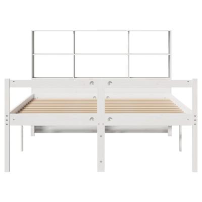 Bed met boekenkast zonder matras grenenhout wit 180x200 cm