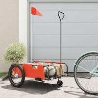 VidaXL Fietstrailer oxford stof en ijzer oranje en zwart - thumbnail