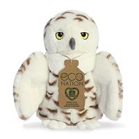 Eco Nation Pluchen knuffel - sneeuwuil - 20 cm - thumbnail