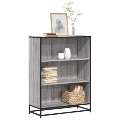 Boekenkast 80,5x35x107,5cm bewerkt hout grijs sonoma eikenkleur