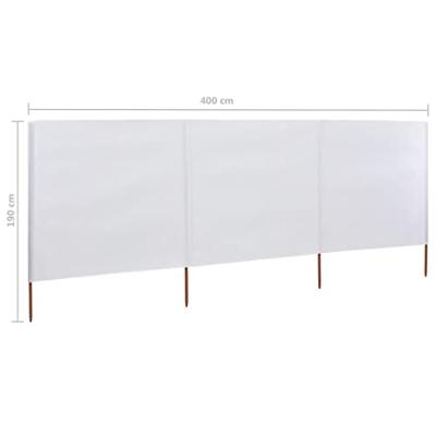VidaXL Windscherm 3-panelen 400x160 cm stof zandwit
