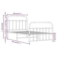 Bedframe met hoofd- en voeteneinde metaal wit 100x200 cm - thumbnail