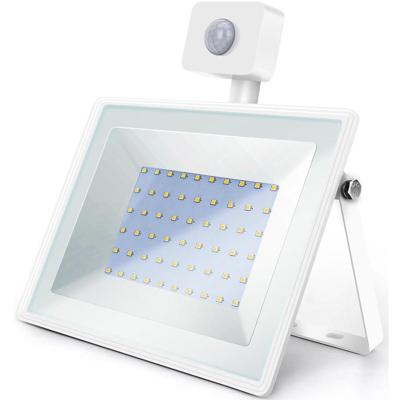 50W LED Bouwlamp met Bewegingssensor - Natuurlijk Wit 4000K - IP65 Waterdicht
