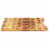 Bureaublad met ronding 100x80x2,5 cm massief ruw mangohout - thumbnail