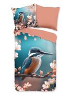 Good Morning Dekbedovertrek "ijsvogel met bloemen" - Multi - (155x220 cm) - Katoen - thumbnail
