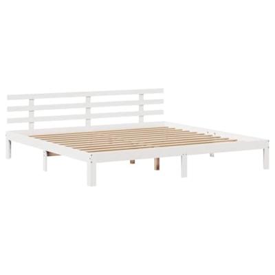 Bed met boekenkast zonder matras grenenhout wit 180x200 cm