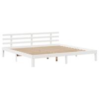 Bed met boekenkast zonder matras grenenhout wit 180x200 cm - thumbnail