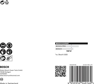 Bosch Accessories EXPERT M480 2608900678 Schuurnet voor excentrische schuurmachine Ongeperforeerd Korrelgrootte (num) 320 (Ø) 125 mm 5 stuk(s)