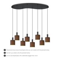 Metaal kroonluchter - Industrie hanglamp - Zwart - Met 8 pcs lampvoeten - Ontworpen voor Eetkamer en Slaapkamer - 120 x 41.3 x 117.5cm - set met E27 Lamphouder - voor Lampenkap met Doorsnede max 15cm - Gloeilamp Niet Inbegrepen - thumbnail