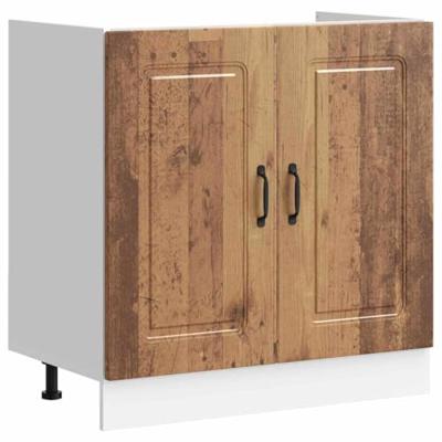 Keukenkast Kalmar Oudhout 80 x 46 x 81,5 cm Bewerkt hout