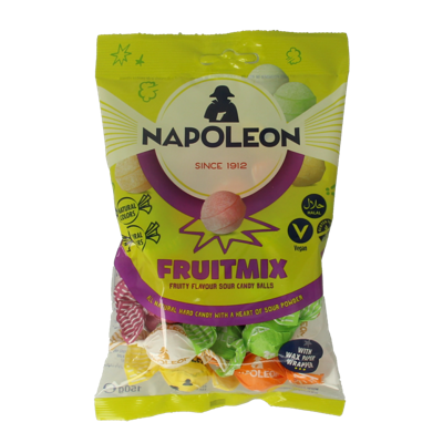Napoleon Fruitmix kogels 150 Gram Napoleon Fruitmix kogels 150 Gram