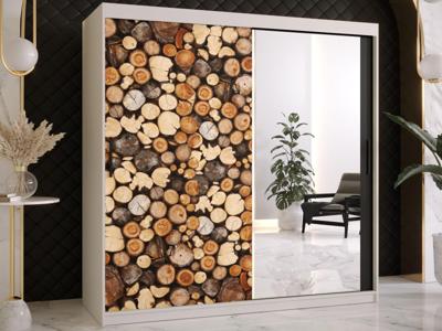 Kledingkast DREMBO 2 schuifdeuren 180 cm mat wit met spiegel Kledingkast DREMBO 2 schuifdeuren 180 cm mat wit met spiegel