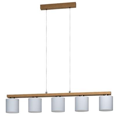 Eglo Eetkamer hanglampCastralvo houtbruin met witte kappen - 901291