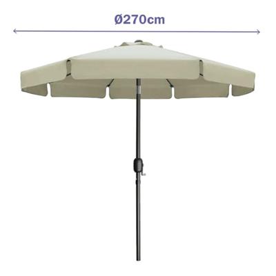 Marbueno Parasol Staal 8 Spaken D270 cm Polyester Beige Tuin, Zwembad, Terras 10488