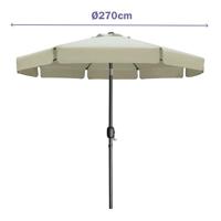 Marbueno Parasol Staal 8 Spaken D270 cm Polyester Beige Tuin, Zwembad, Terras 10488 - thumbnail