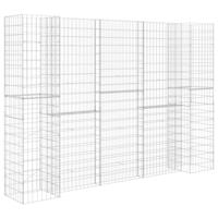 Gabion plantenbak H-vormig 260x40x180 cm staaldraad - thumbnail