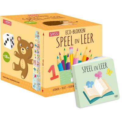 Rebo Publishers Stapeltoren eco-blokken speel en leer + boek Rebo Publishers Stapeltoren eco-blokken speel en leer + boek