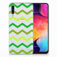 Samsung Galaxy A50 | TPU bumper | Zigzag Groen - thumbnail