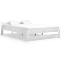 Bedframe massief grenenhout wit 180x200 cm - thumbnail