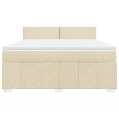 Boxspring met matras stof crèmekleurig 180x200 cm