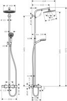 Hansgrohe Crometta s 240 1jet showerpipe met badthermostaat chroom 27320000 - thumbnail