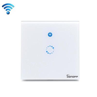 Sonoff T1 Touch 86mm 1 bende 1 gehard glas paneel muur Switch Smart Home lichte aanraking-wegschakelaar compatibel met Alexa en Google Startpagina A