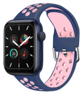 Siliconen sportband met gesp - Blauwpaars + Roze - Geschikt voor Apple Watch 44mm / 45mm / 46mm / 49mm