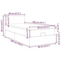 Ottoman bed met matras 80x200cm stof lichtgrijs - thumbnail