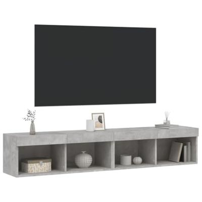 Tv-meubels met LED-verlichting 2 st 80x30x30 cm betongrijs