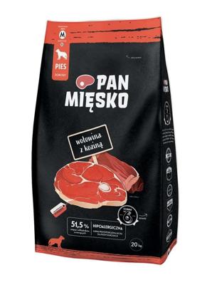 PAN MIĘSKO Beef with goat M - droog hondenvoer - 20kg