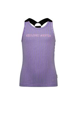 B.Nosy Meisjes tanktop 2-pack - Diep paars gestreept