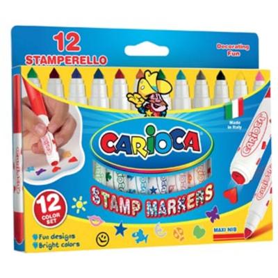Carioca stempelstift Stamperello, 12 stiften (= 12 kleuren en 12 stempelmotieven)
