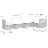 5-delige Loungeset met kussens poly rattan beige - thumbnail