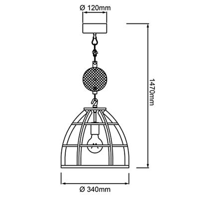 Brilliant Matrix 2 HK17186S76 Hanglamp LED E27 60 W Grijs - thumbnail