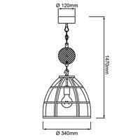 Brilliant Matrix 2 HK17186S76 Hanglamp LED E27 60 W Grijs - thumbnail