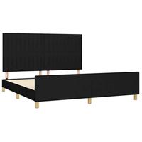 Bedframe zonder matras stof zwart 160x200 cm - thumbnail