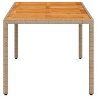 Tuintafel 190x90x75 cm poly rattan en acaciahout beige - thumbnail