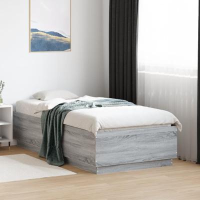 Bedframe bewerkt hout grijs sonoma eikenkleurig 90x190 cm - thumbnail