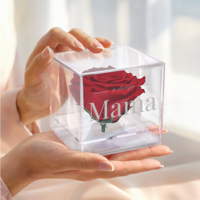Preserved rose in glas (plexi) - thumbnail