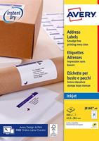Avery J8160-40 adresetiketten ft 63,5 x 38,1 mm (b x h), 840 etiketten, wit - thumbnail