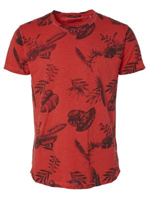 T-shirt s/sl, r-neck, slub, ao prin cayenne T-shirt s/sl, r-neck, slub, ao prin cayenne