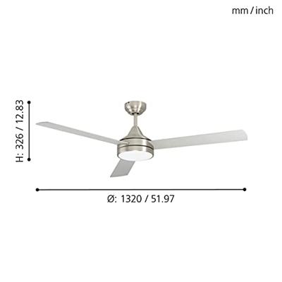 EGLO Sesimbra Plafondlamp met ventilator - 132cm - Eindejaarsknaller