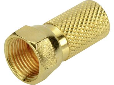 SAT F-stekker voor coaxkabels met 6,8 mm buitendiameter, voor 7mm kabel, 75 Ohm, goud, metaal ednet