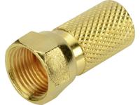 SAT F-stekker voor coaxkabels met 6,8 mm buitendiameter, voor 7mm kabel, 75 Ohm, goud, metaal ednet - thumbnail