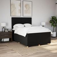 Boxspring met matras stof zwart 160x200 cm - thumbnail