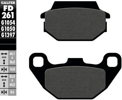 GALFER bremsbelag "fd261" brake pad fd261 g1050 organic scooter GALFER bremsbelag "fd261" brake pad fd261 g1050 organic scooter