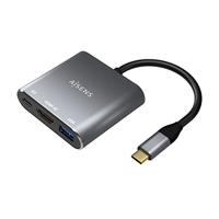 AISENS - A109-0669 Converter USB-C naar HDMI/USB-C PD/Type A USB 3.0, 3-in-1, grijs, 15 cm - thumbnail