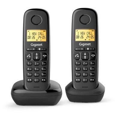 Vaste telefoon - GIGASET - Basic 100 Duo - Handsfree-modus - Scherm met achtergrondverlichting - Telefoonboek voor 50 contacten - Gespreksblokkering - Zwart